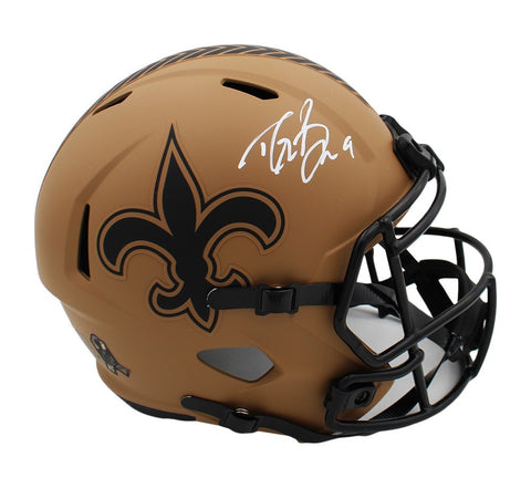 Drew Brees Signed New Orleans Saints Speed Full Size Salute to Service 2 Helmet