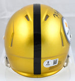 Kaleb Johnson Autographed Steelers Flash Speed Mini Helmet - Beckett W Hologram