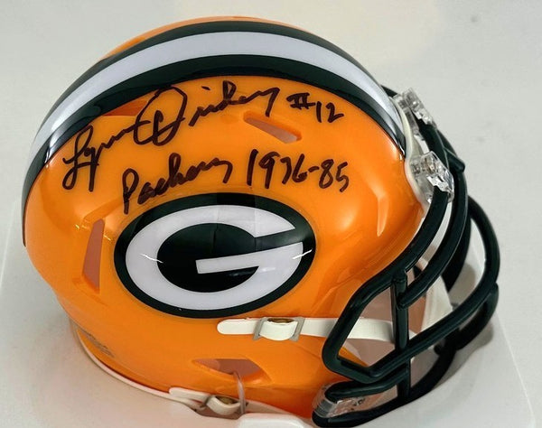Packers LYNN DICKEY Signed Riddell Speed Mini Helmet AUTO w/ 1976-85 - BAS