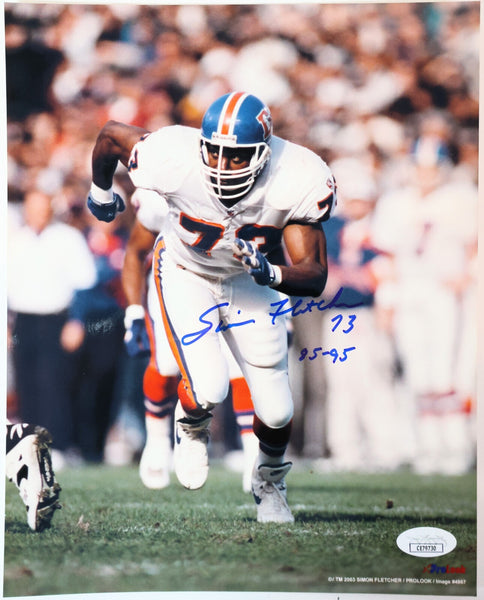Simon Fletcher Autographed Denver Broncos 8x10 Photo JSA COA