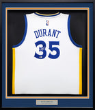 WARRIORS KEVIN DURANT AUTOGRAPHED FRAMED WHITE ADIDAS SWINGMAN JERSEY BECKETT