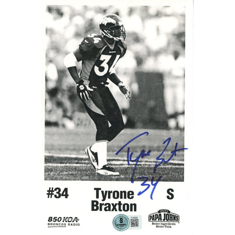 Tyrone Braxton Autographed/Signed Denver Broncos 5.5x8.5 Photo Beckett 59251