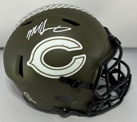 Bears MIKE SINGLETARY Signed Full Size Replica SALUTE Speed Helmet AUTO - BAS