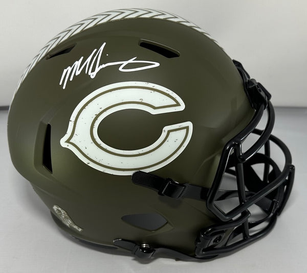 Bears MIKE SINGLETARY Signed Full Size Replica SALUTE Speed Helmet AUTO - BAS