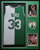 FRAMED BOSTON CELTICS LARRY BIRD AUTOGRAPHED SIGNED JERSEY LARRY BIRD HOLO