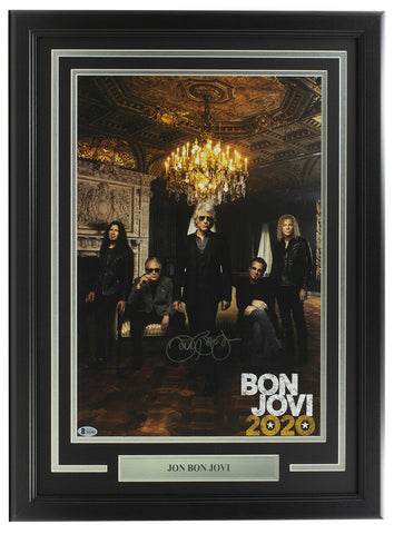 Jon Bon Jovi Signed Framed 13x19 Poster BAS