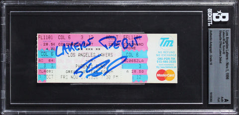 Shaquille O'Neal "Lakers Debut" Signed 1996 Full Ticket Auto Graded 10 BAS Slab