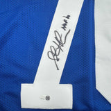 Autographed/Signed Steve Hutchinson HOF 20 Seattle Blue Football Jersey JSA COA