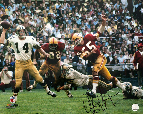 Chris Hanburger Signed Redskins Action vs Saints 16x20 Photo - (SCHWARTZ COA)