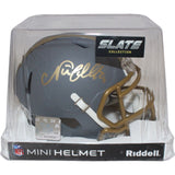 Nick Chubb Autographed Cleveland Browns Slate Mini Helmet Beckett 44001