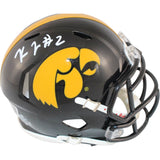 Kaleb Johnson Autographed Iowa Hawkeyes Mini Helmet Beckett Witness 51713