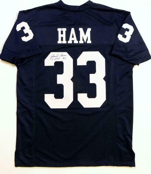 Jack Ham Autographed Navy Blue College Style Jersey W/ CHOF- JSA W Auth *TL3