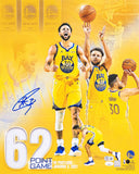 STEPHEN CURRY AUTOGRAPHED 16X20 PHOTO WARRIORS 62 POINT GAME BECKETT QR 216831