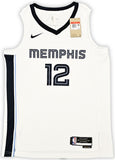 MEMPHIS GRIZZLIES JA MORANT AUTOGRAPHED WHITE NIKE ASSOCIATION JERSEY 48 BECKETT