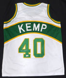 Seattle Supersonics Shawn Kemp Autographed White Jersey Beckett BAS QR #BE42206