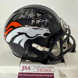 Autographed/Signed Terrell Davis HOF 17 Denver Broncos Speed Mini Helmet JSA COA