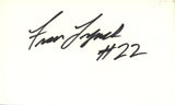 Fran Lynch Autographed/Signed Denver Broncos Index Card Beckett 45390