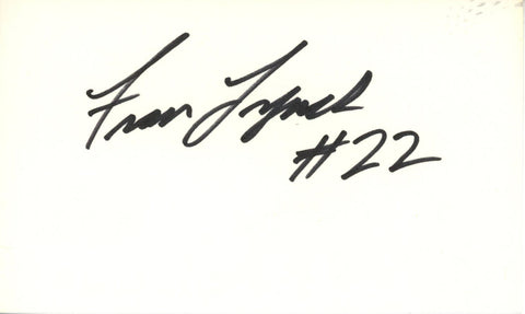 Fran Lynch Autographed/Signed Denver Broncos Index Card Beckett 45390