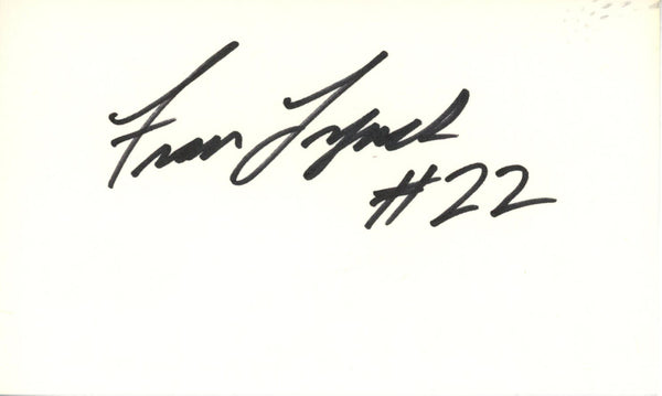 Fran Lynch Autographed/Signed Denver Broncos Index Card Beckett 45390