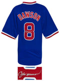 Andre Dawson Signed Blue Throwback Custom Baseball Jersey - (SCHWARTZ COA)