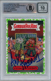 Ari Lehman Signed Garbage Pail Kids Green Estimation Jason #SF5B BAS 10 Slab