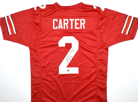 Cris Carter Autographed Red College Style Jersey - Beckett W Hologram *Black
