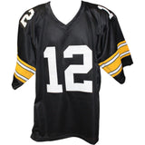 Terry Bradshaw Autographed/Signed Pro Style Black Jersey PSA 44086