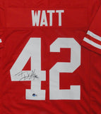 Badgers Linebacker TJ WATT Signed Custom Replica Wisconsin Red Jersey AUTO - BAS