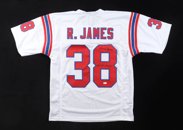Roland James Signed New England Patriots Jersey "1985 AFC Champs" (JSA COA) RB