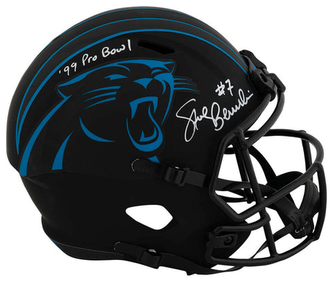 Steve Beuerlein Signed Panthers ECLIPSE Riddell F/S Rep Helmet w/INSC - (SS COA)
