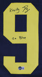Michigan Kwity Paye "Go Blue" Signed Navy Blue Pro Style Framed Jersey BAS Wit