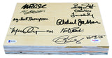 Showtime Lakers (9) Magic, Kareem +7 Signed 8x10 Forum Floorboard PSA & BAS 1