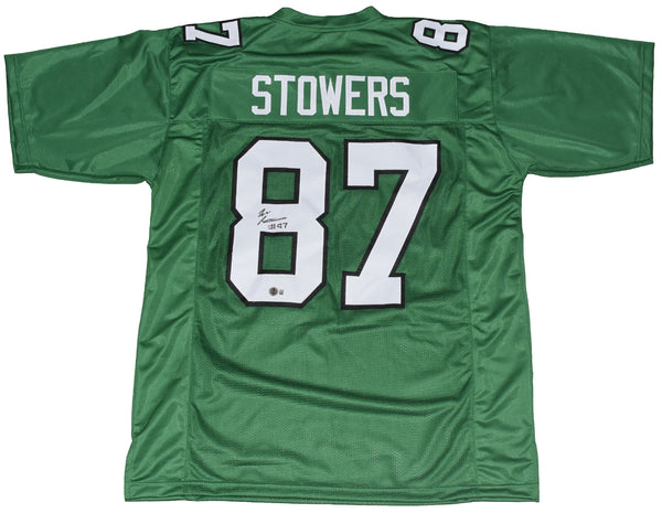 ELI STOWERS AUTOGRAPHED PHILADELPHIA EAGLES #87 KELLY GREEN JERSEY BECKETT