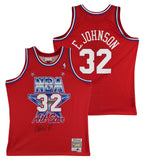 Lakers Magic Johnson Signed 1991 M&N HWC All-Star Red Swingman Jersey BAS Wit