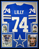 FRAMED DALLAS COWBOYS BOB LILLY AUTOGRAPHED SIGNED INSCRIBED JERSEY JSA COA