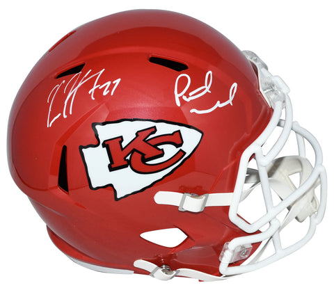 PATRICK MAHOMES KAREEM HUNT SIGNED KANSAS CITY CHIEFS FULL SIZE SPEED HELMET JSA