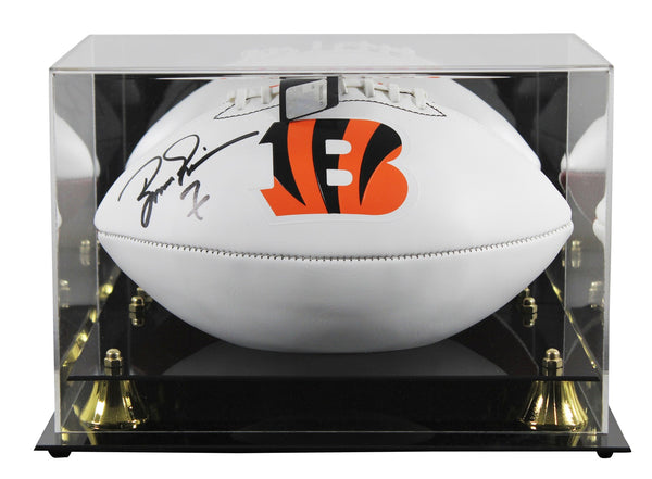 Bengals Boomer Esiason Signed Franklin White Panel Football W/ Case BAS Witness