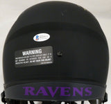 PATRICK QUEEN AUTOGRAPHED ECLIPSE BLACK RAVENS SPEED MINI HELMET BECKETT 185830