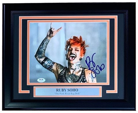 Ruby Soho Signed Framed 8x10 AEW Wrestling Photo PSA