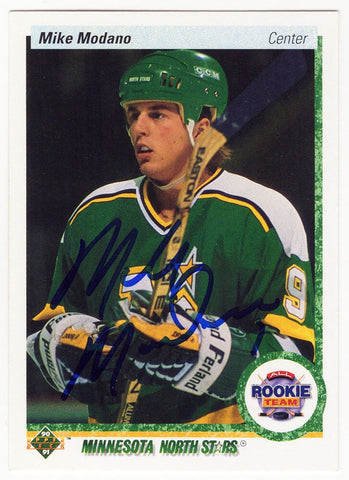Mike Modano Signed North Stars 1990-91 Upper Deck Rookie Card #346 - (SS COA)