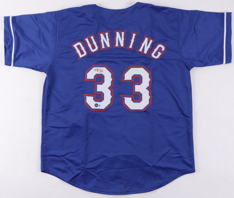 Dane Dunning Signed Rangers Jersey (Beckett) Starting Pitcher in Texas Rotation