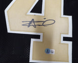 New Orleans Saints Alvin Kamara Autographed Black Jersey Beckett QR #1W446084