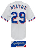 Adrian Beltre (RANGERS) Signed White Custom Basball Jersey - (JSA COA)
