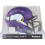 Jordan Addison Autographed Minnesota Vikings Mini Helmet Beckett Witness 50971