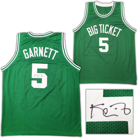 BOSTON CELTICS KEVIN GARNETT AUTOGRAPHED GREEN JERSEY BECKETT BAS QR 203548