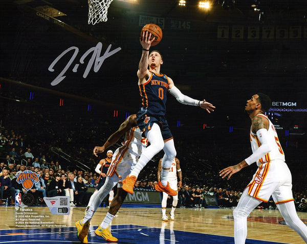 Donte Divincenzo Signed NY Knicks Lay Up vs Hawks 8x10 Photo - (FANATICS COA)