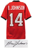 Brad Johnson (BUCCANEERS) Signed Red Custom Football Jersey - (SCHWARTZ COA)