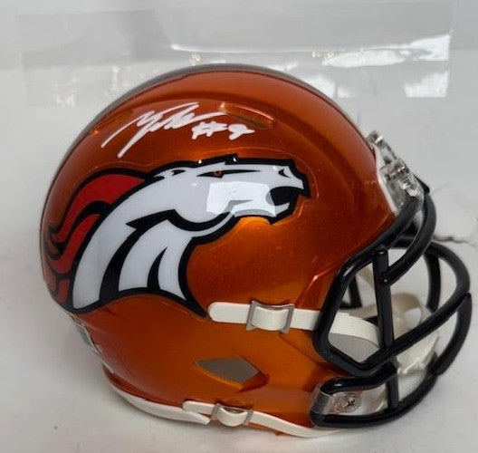 Talanoa Hufanga Autographed Denver Broncos Flash Mini Helmet - BAS COA