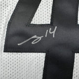 Framed Autographed/Signed George Pickens 33x42 Pittsburgh White Jersey JSA COA