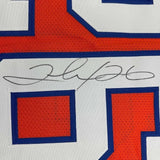 Framed Autographed/Signed Clinton Portis 35x39 Denver Orange Jersey BAS COA